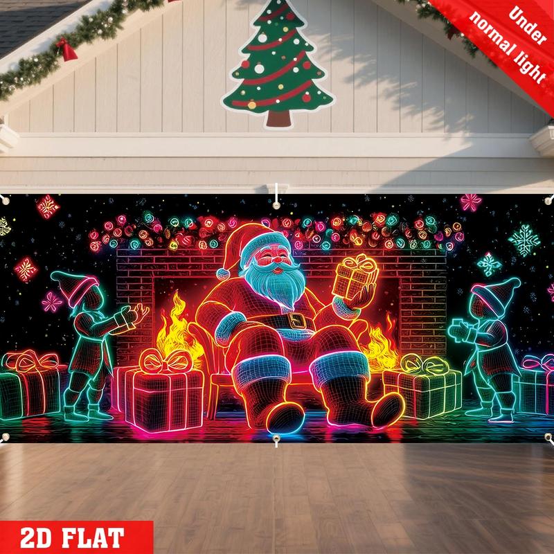 UV Activated Christmas Garage Door Cover Banner