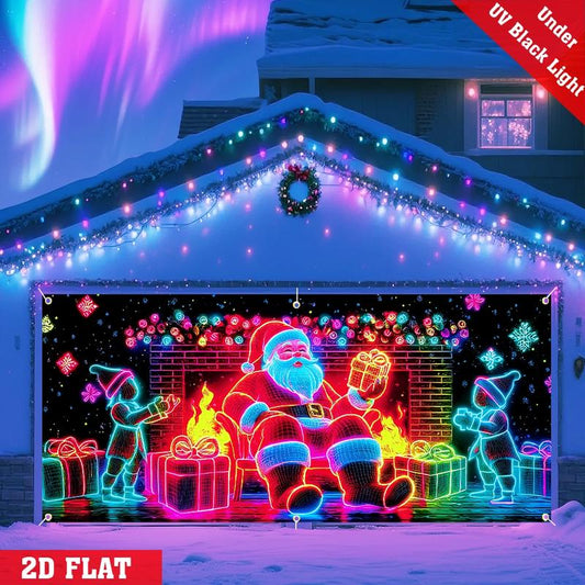 UV Activated Christmas Garage Door Cover Banner